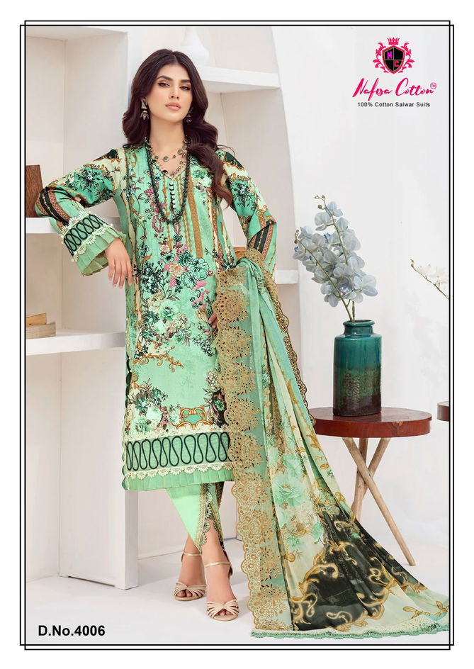 Safina Karachi Suits Vol 04 By Nafisha Karachi Cotton Dress Material Wholesale Price In Surat
